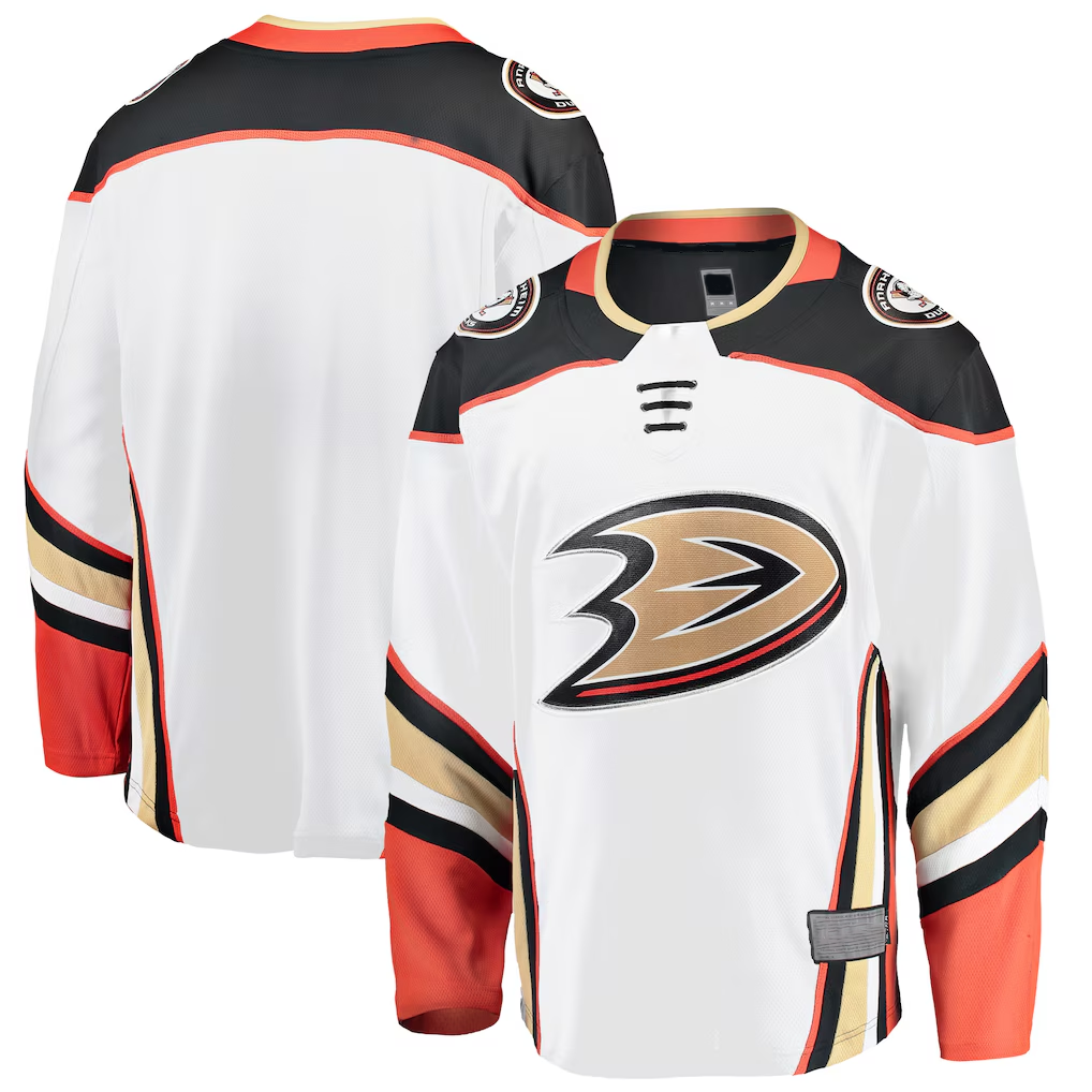 harde A.Ducks White Breakaway Away Jerseys