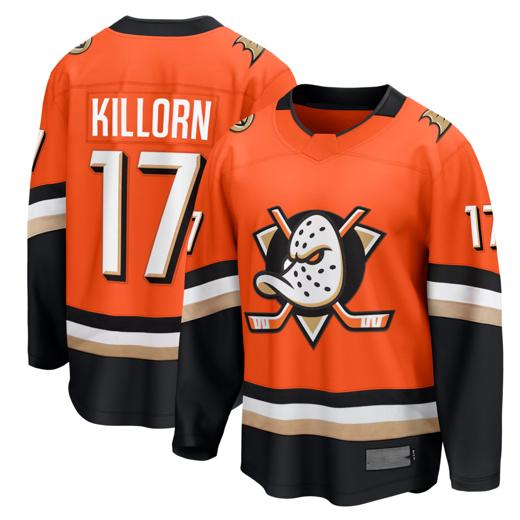 harde A.Ducks #17 Alex Killorn Orange Home Breakaway Jerseys