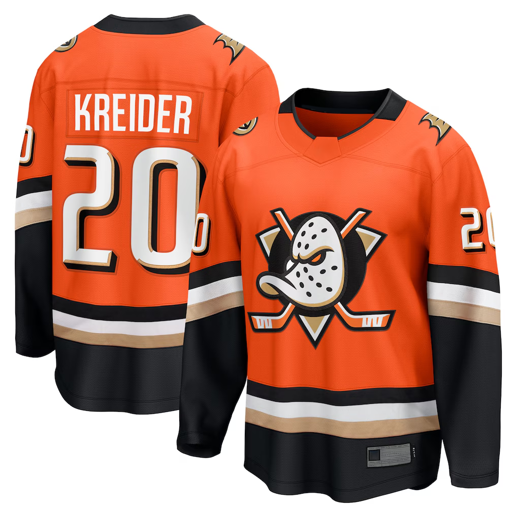 harde A.Ducks #20 Chris Kreider Orange Home Breakaway Jerseys