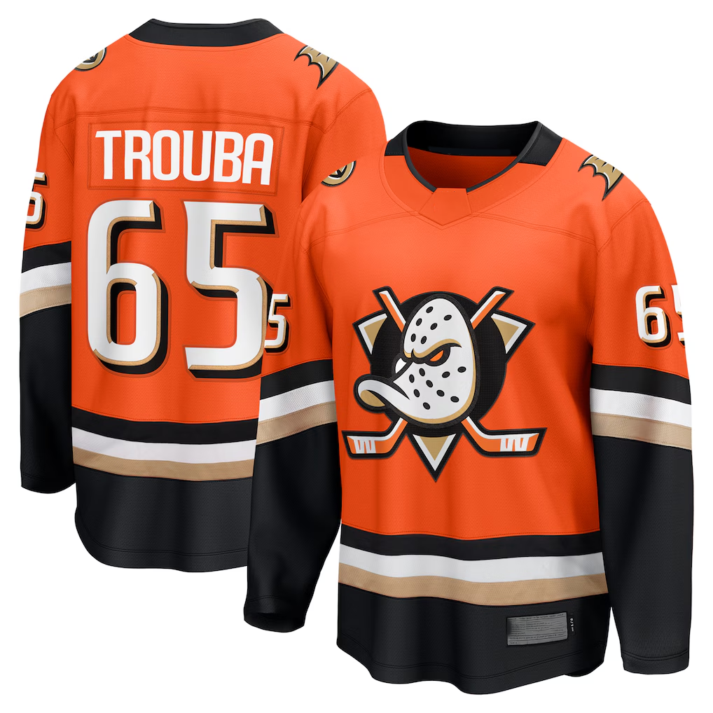 harde A.Ducks #65 Jacob Trouba Orange Home Breakaway Player Jerseys
