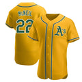 harde Athletics #22 Jeff McNeil player Gold Authentic Alternate Stitched Jersey