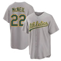 harde Athletics #22 Jeff McNeil player Gray Replica Away Stitched Jersey