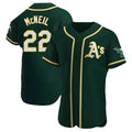 harde Athletics #22 Jeff McNeil player Green Authentic Alternate Stitched Jersey