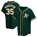 harde Athletics #35 Rickey Henderson Player Green Replica Alternate Stitched Jersey