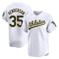 harde Athletics #35 Rickey Henderson Player White Limited Home Stitched Jersey