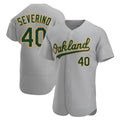 harde Athletics #40 Luis Severino player Gray Authentic Road Stitched Jersey