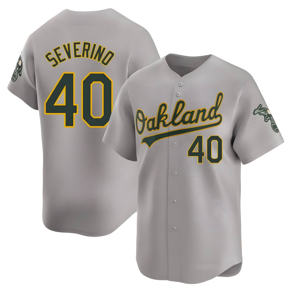 harde Athletics #40 Luis Severino player Gray Limited Away Stitched Jersey