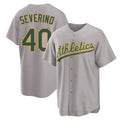 harde Athletics #40 Luis Severino player Gray Replica Away Stitched Jersey