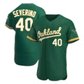 harde Athletics #40 Luis Severino player Green Authentic Kelly Alternate Stitched Jersey