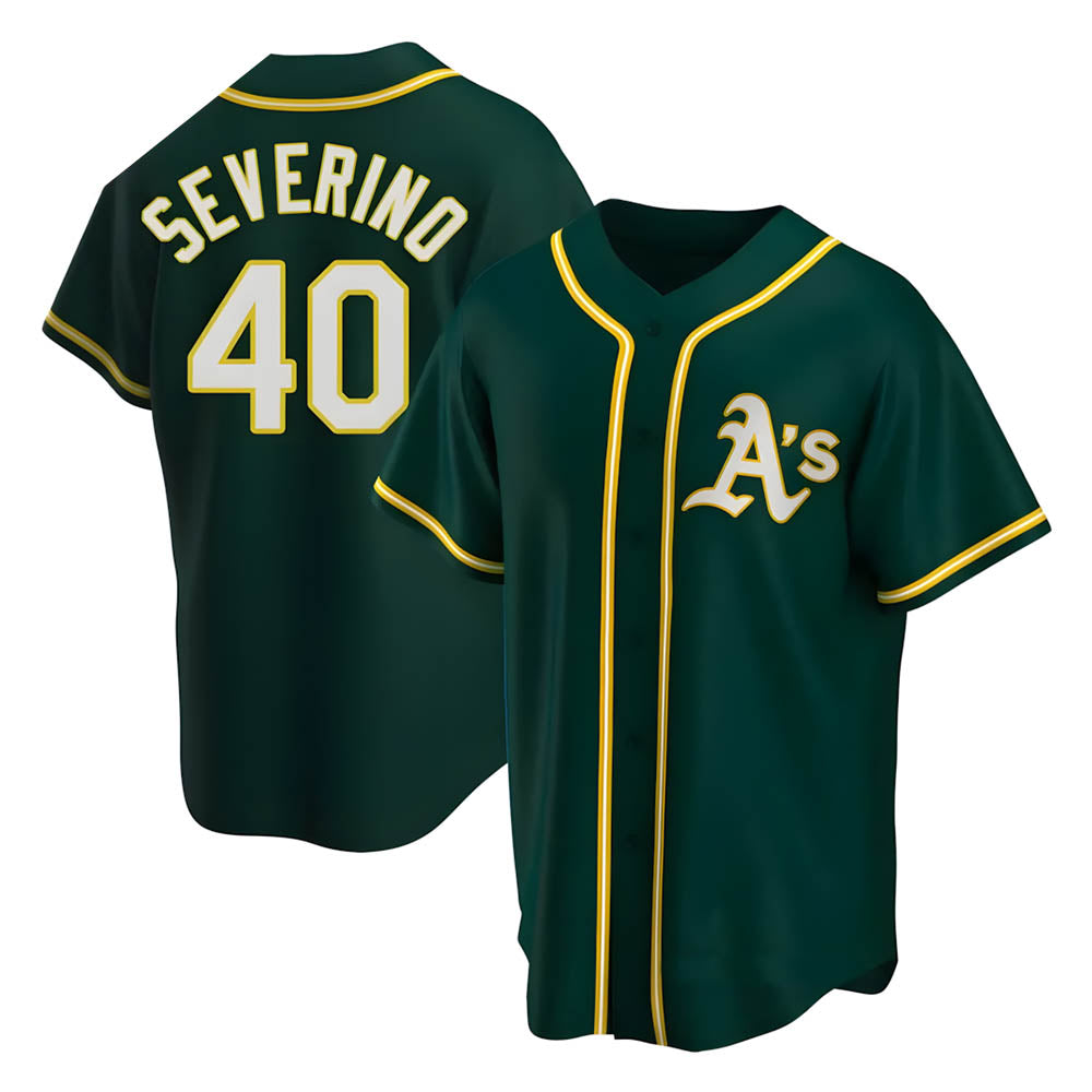 harde Athletics #40 Luis Severino player Green Replica Alternate Stitched Jersey