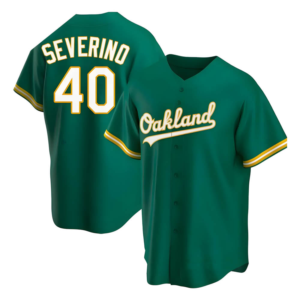 harde Athletics #40 Luis Severino player Green Replica Kelly Alternate Stitched Jersey