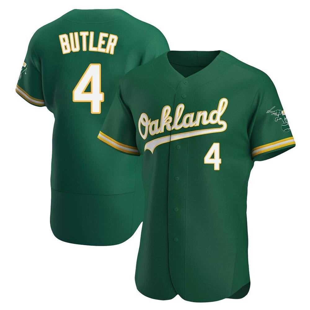 harde Athletics #4 Lawrence Butler player Green Authentic Kelly Alternate Stitched Jersey