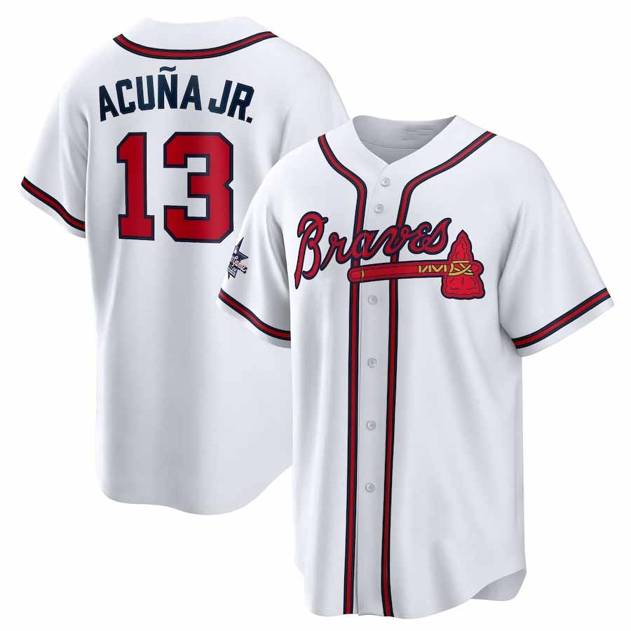 harde A.Braves #13 Ronald Acuna Jr. 2025 All-Star Game Home Replica Player Jersey - White Stitched Personalized Jersey