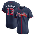 harde A.Braves #13 Ronald Acuna Jr. Alternate Elite Player Jersey - Navy Personalized Jerseys