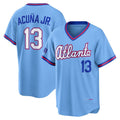 harde A.Braves #13 Ronald Acuna Jr. Powder Blue 2026 City Connect Stadium Stitched Personalized Jersey