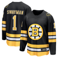harde B.Bruins #1 Jeremy Swayman Black Home Breakaway Player Stitched Jerseys