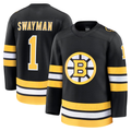 harde B.Bruins #1 Jeremy Swayman Black Home Premium Stitched Jerseys