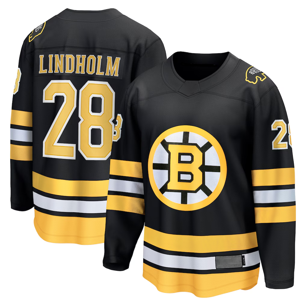 harde B.Bruins #28 Elias Lindholm Black Home Breakaway Player Stitched Jerseys