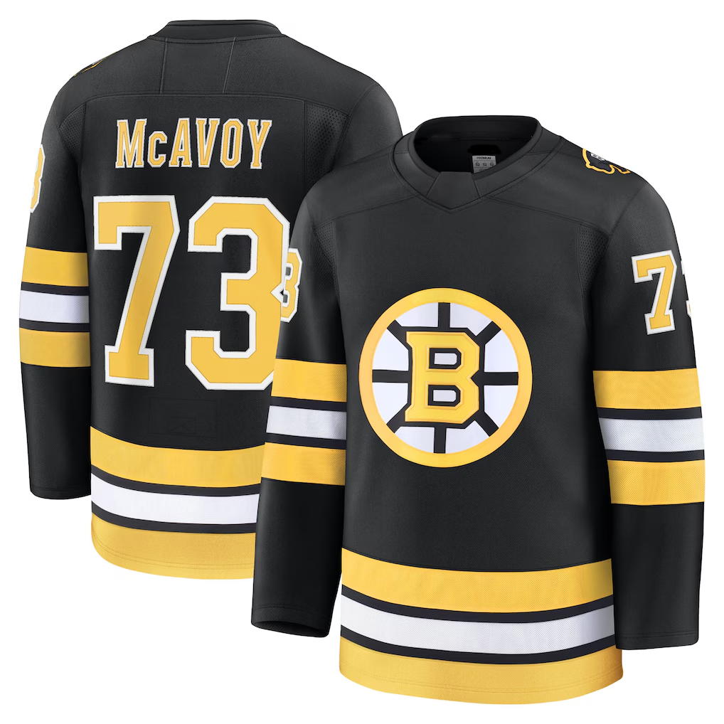 harde B.Bruins #73 Charlie McAvoy Black Home Premium Player Stitched Jerseys