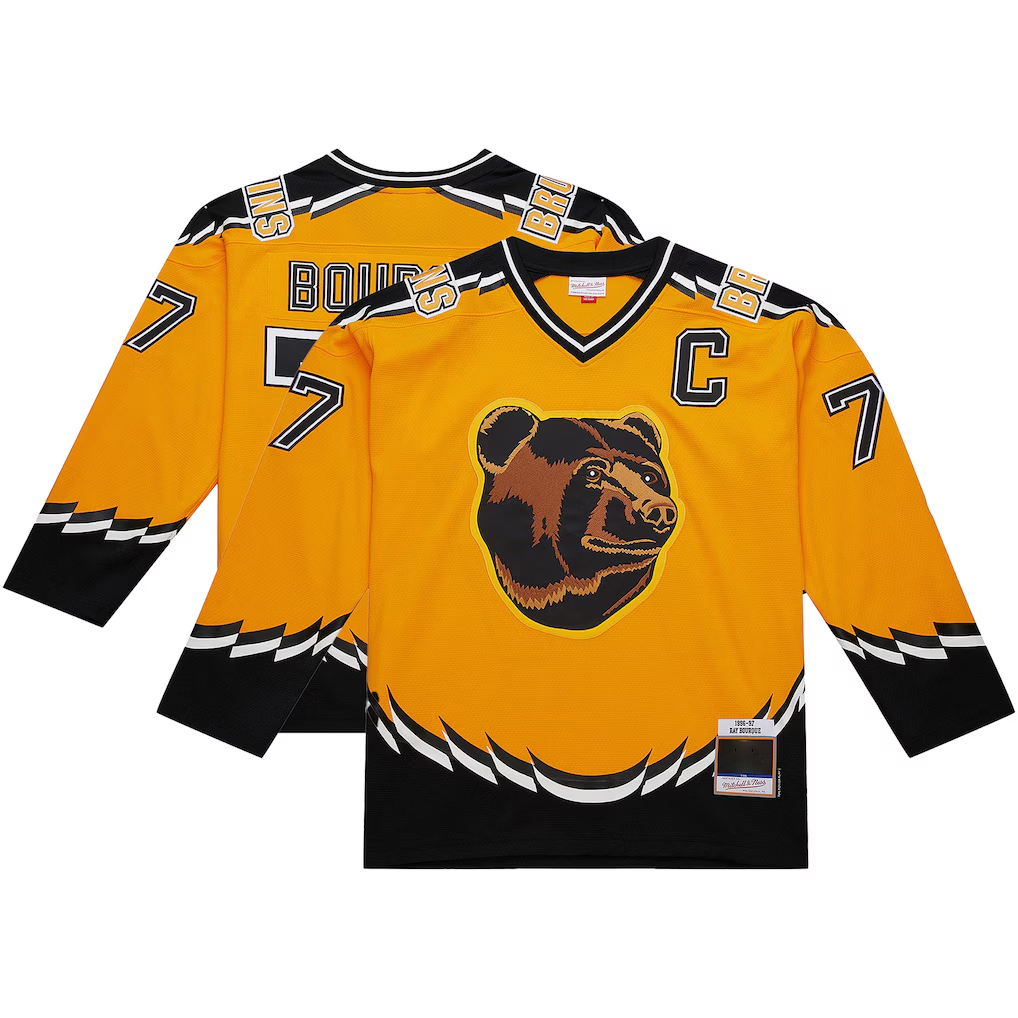 harde B.Bruins #77 Ray Bourque Mitchell & Ness Gold Big & Tall 1996-97 Blue Line 2.0 Stitched Jerseys