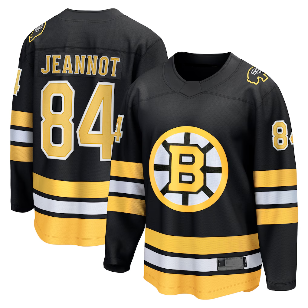 harde B.Bruins #84 Tanner Jeannot Black Home Breakaway Player Stitched Jerseys