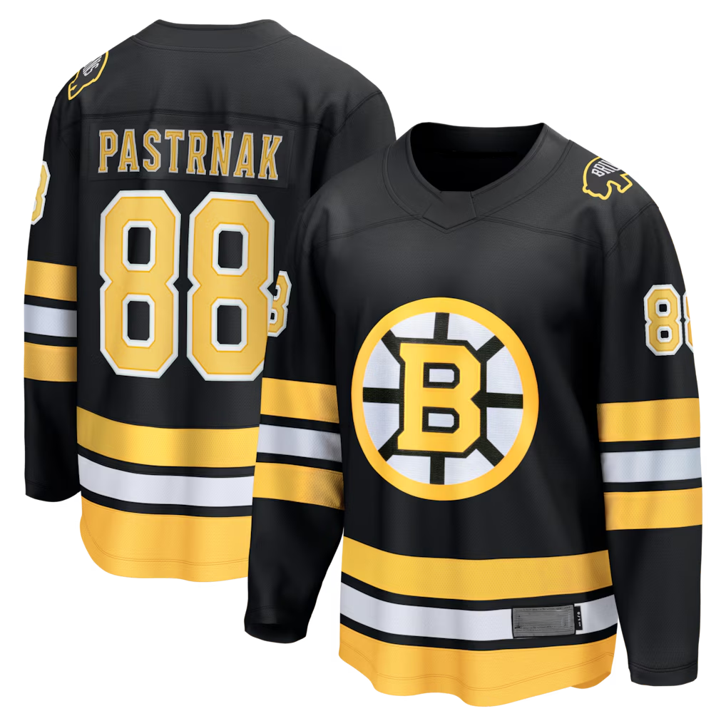 harde B.Bruins #88 David Pastrnak Black Home Breakaway Stitched Jerseys