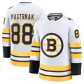 harde B.Bruins #88 David Pastrnak White Away Premium Player Stitched Jerseys