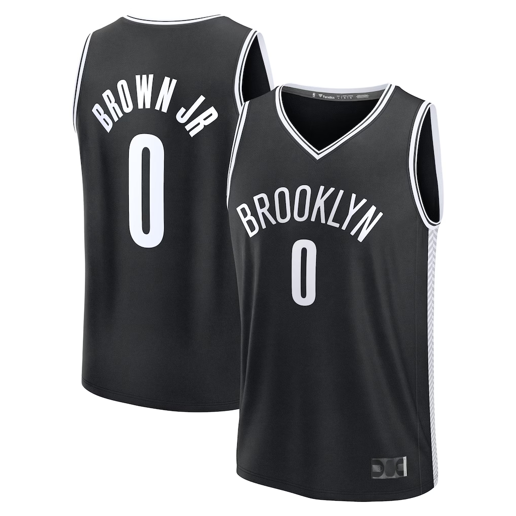 harde B.Nets #0 Mikel Brown Jr.  Black 2026 Draft First Round Pick Fast Break Jerseys - Icon Edition