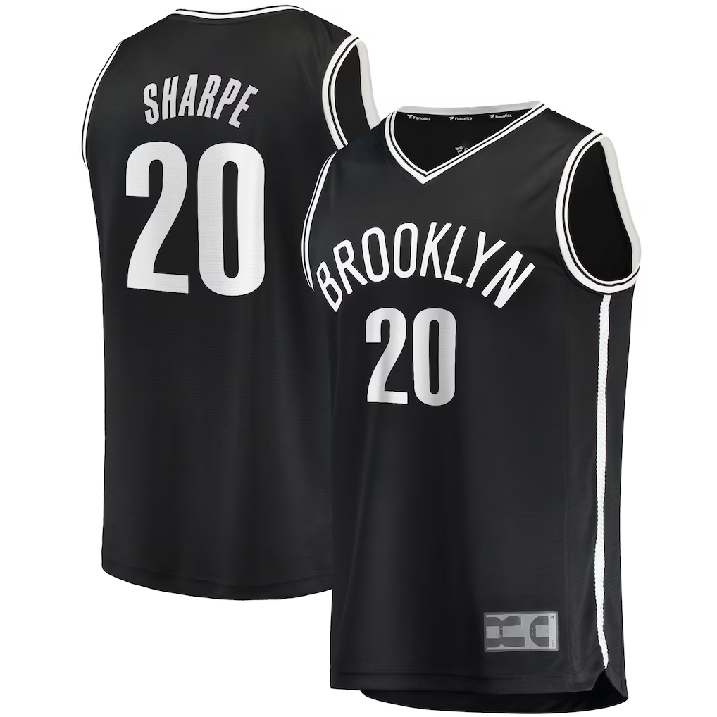 harde B.Nets #20 Day'Ron Sharpe  Black Fast Break Replica Jerseys - Icon Edition