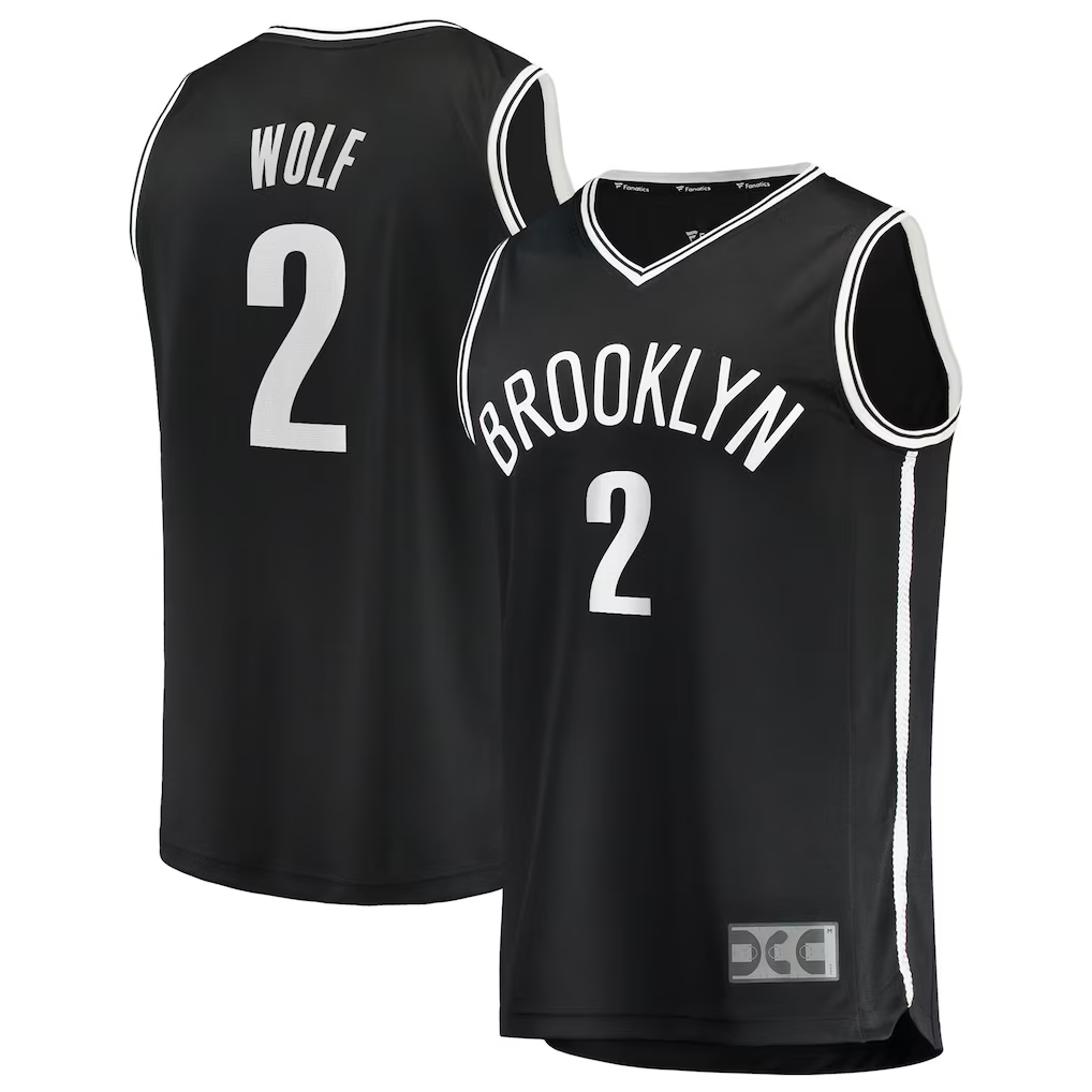 harde B.Nets #2 Daniel Wolf Black Fast Break Replica Jerseys - Icon Edition