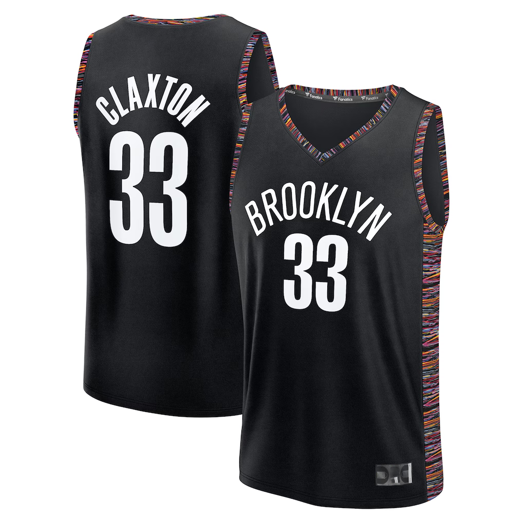 harde B.Nets #33 Nic Claxton Black 202526 City Edition Fast Break Jerseys