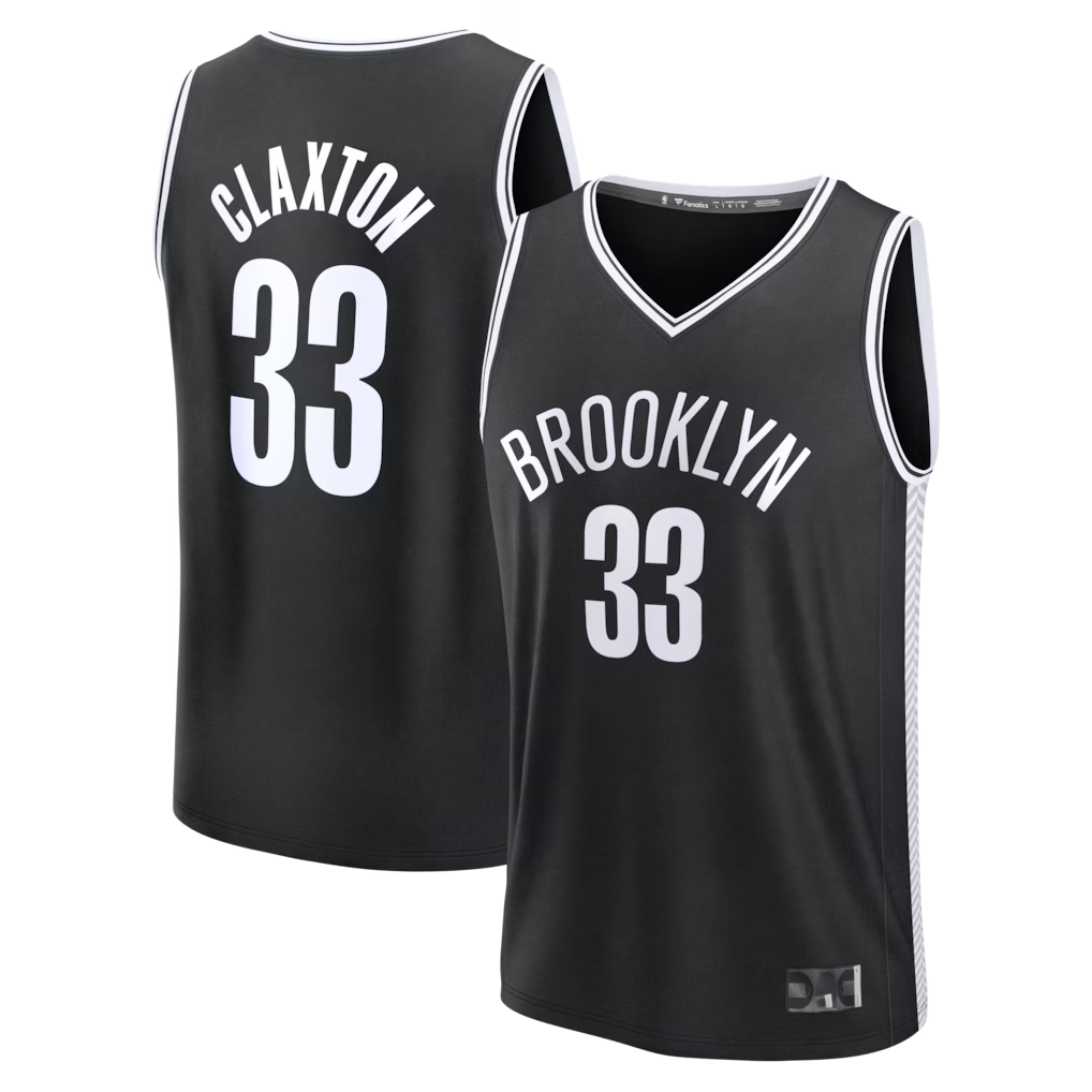 harde B.Nets #33 Nic Claxton  Black Fast Break Replica Jerseys - Icon Edition