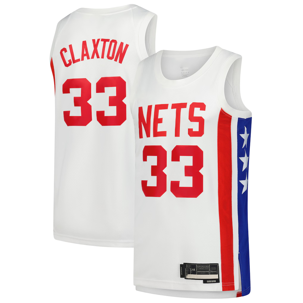 harde B.Nets #33 Nic Claxton White Swingman Jerseys - Classic Edition