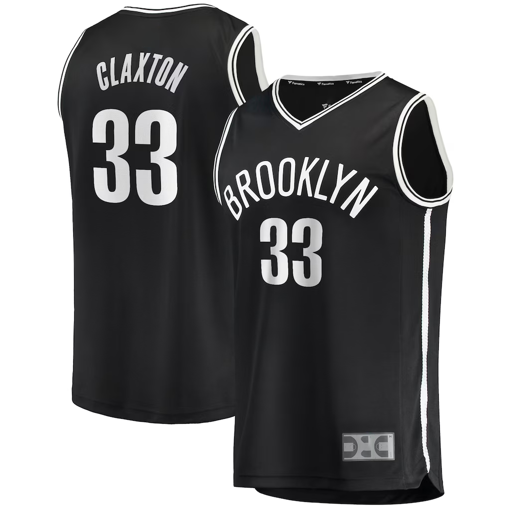 harde B.Nets #33 Nicolas Claxton  Black Fast Break Player Jerseys - Icon Edition
