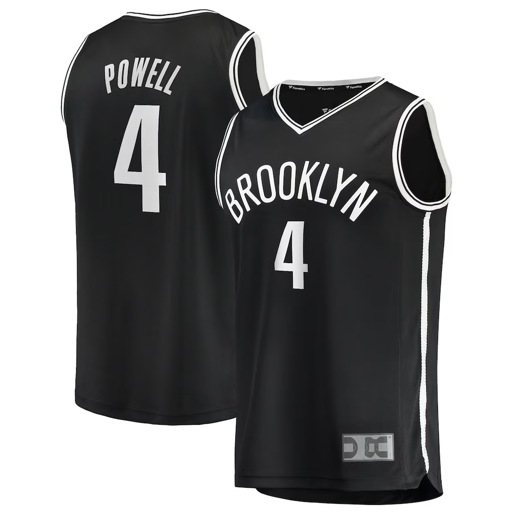harde B.Nets #4 Drake Powell Black Fast Break Replica Jerseys - Icon Edition