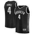 harde B.Nets #4 Drake Powell Black Fast Break Replica Jerseys - Icon Edition
