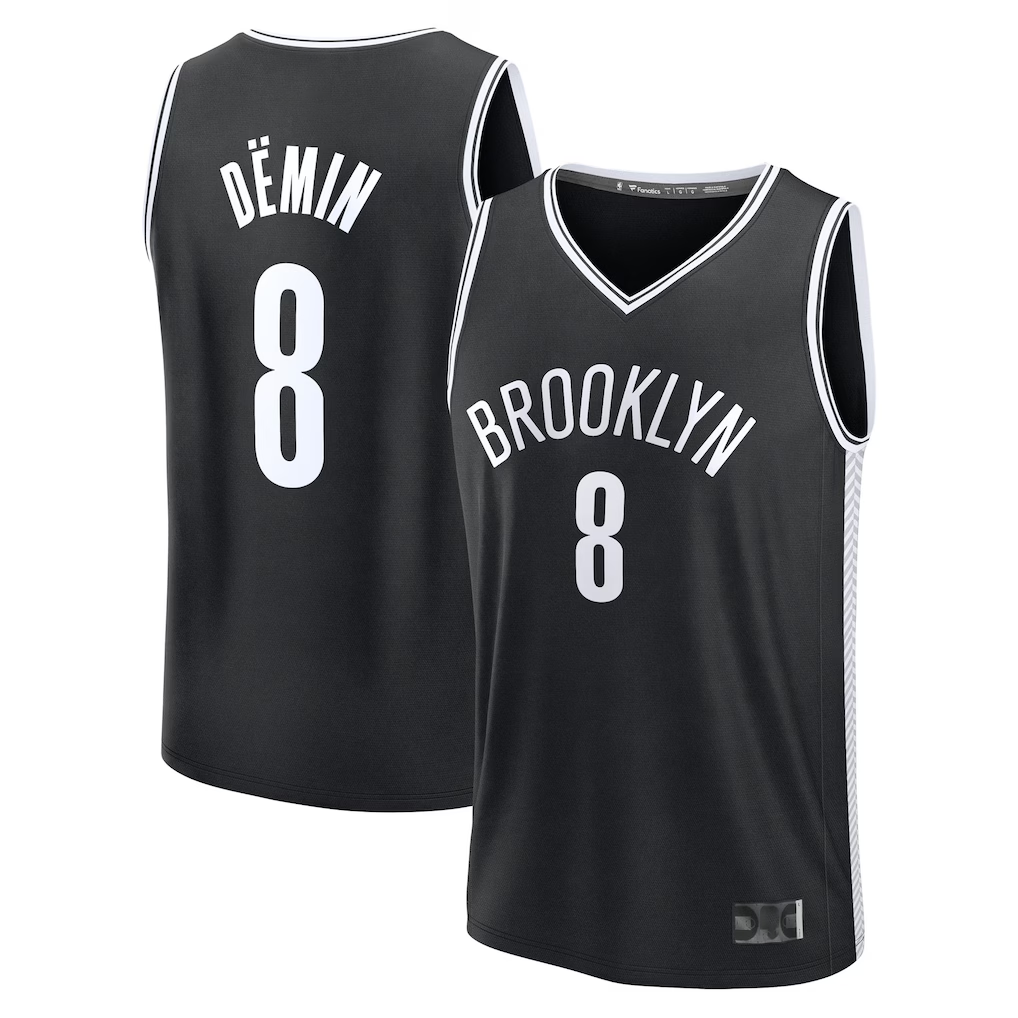 harde B.Nets #8 Egor D?min Black Fast Break Replica Jerseys - Icon Edition