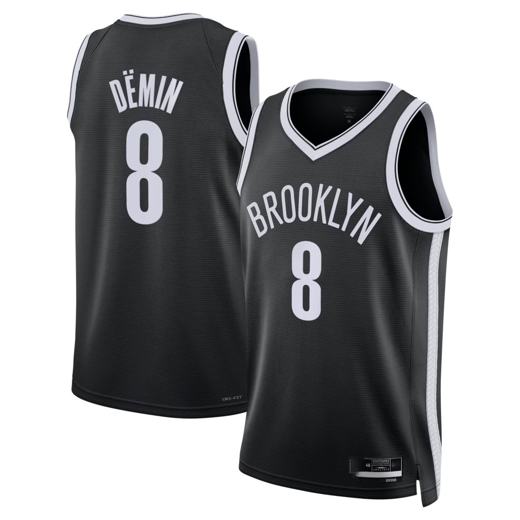 harde B.Nets #8 Egor D?min Black Swingman Jerseys - Icon Edition