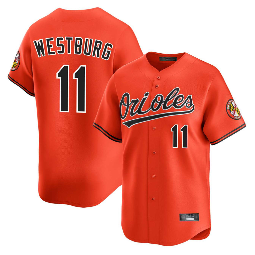 harde B.Orioles #11 Jordan Westburg Player Orange Limited Home Game Stitched Jerseys