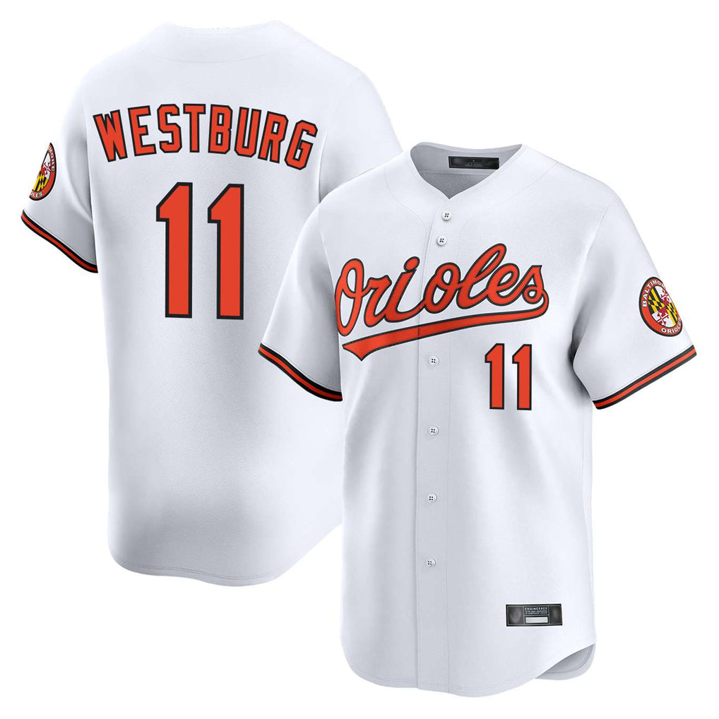 harde B.Orioles #11 Jordan Westburg Player White Limited Home Game Stitched Jerseys