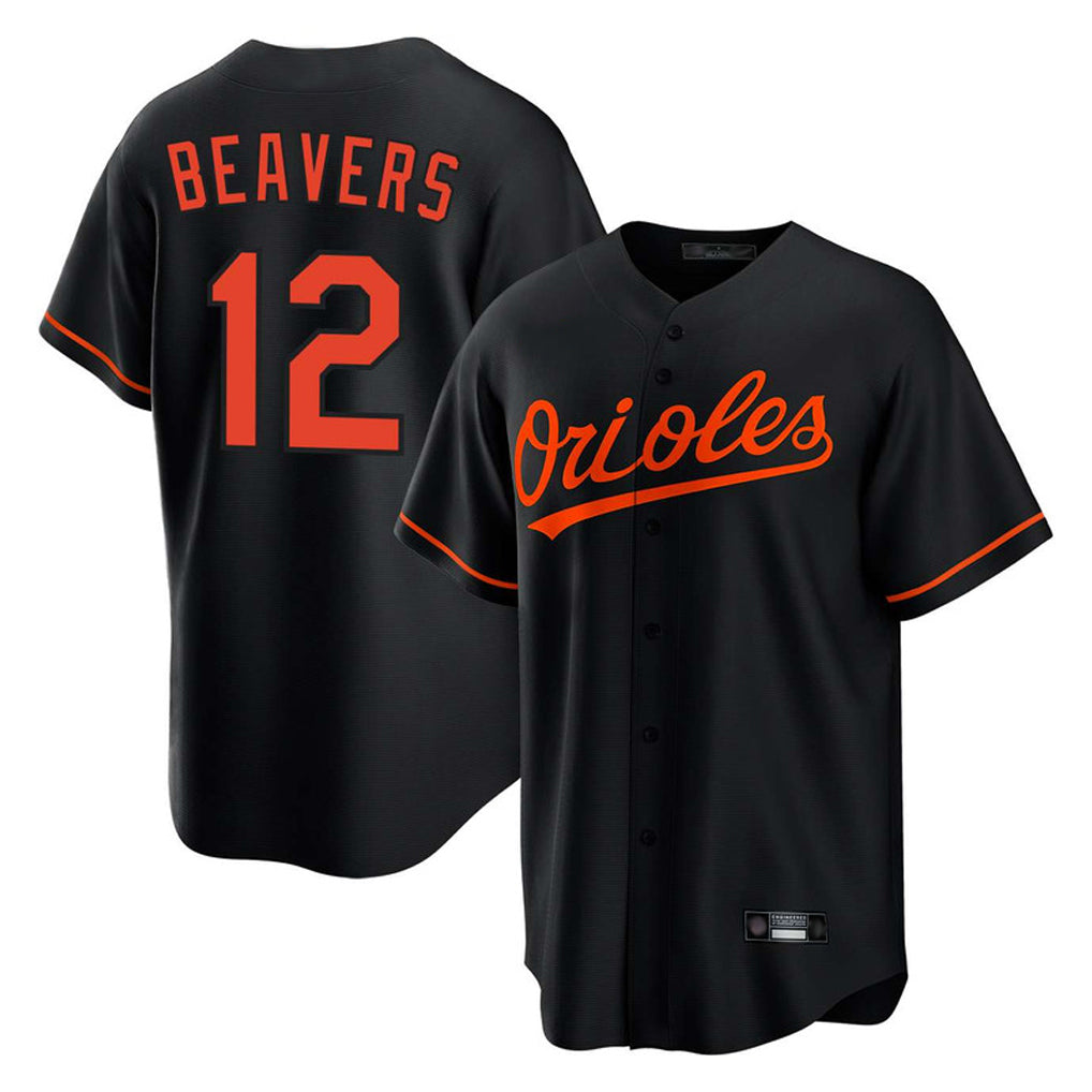 harde B.Orioles #12 Dylan Beavers Player Black Home Game Stitched Jerseys