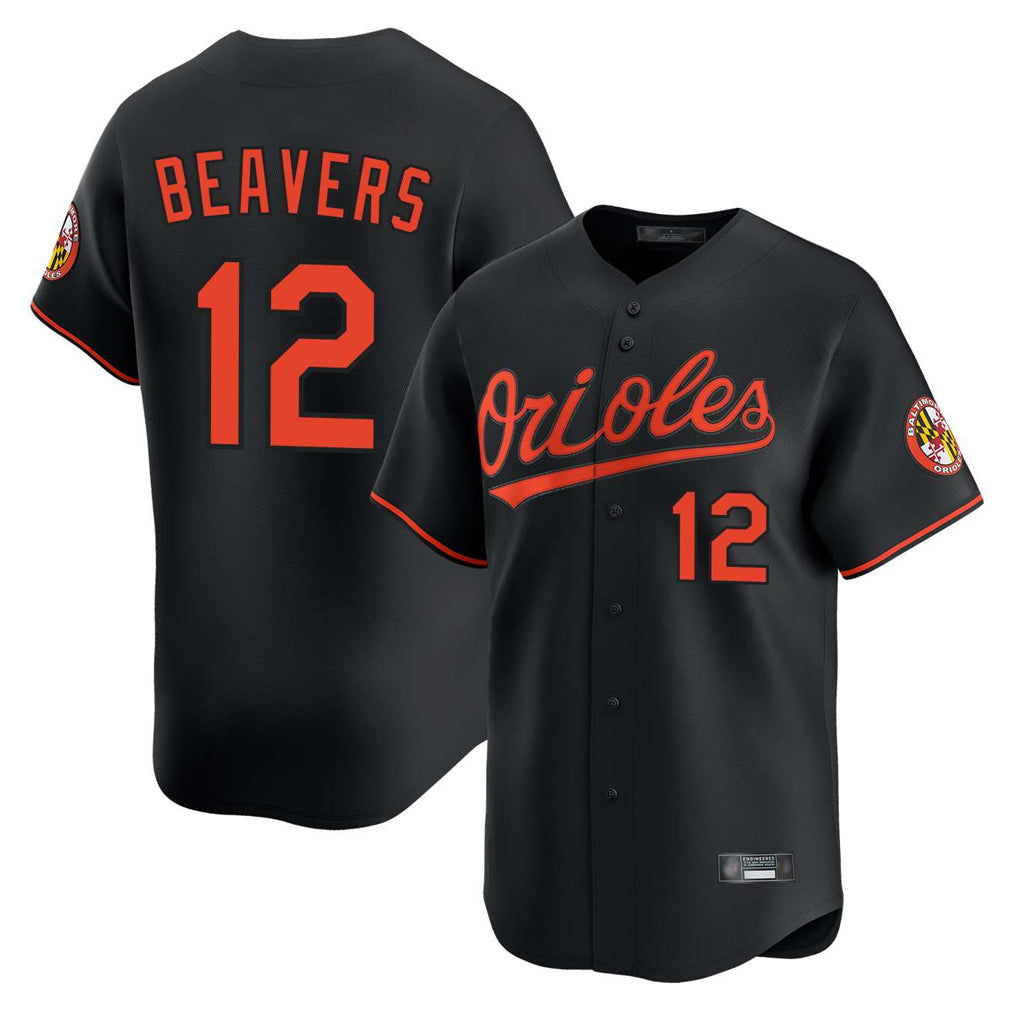 harde B.Orioles #12 Dylan Beavers Player Black Limited Home Game Stitched Jerseys