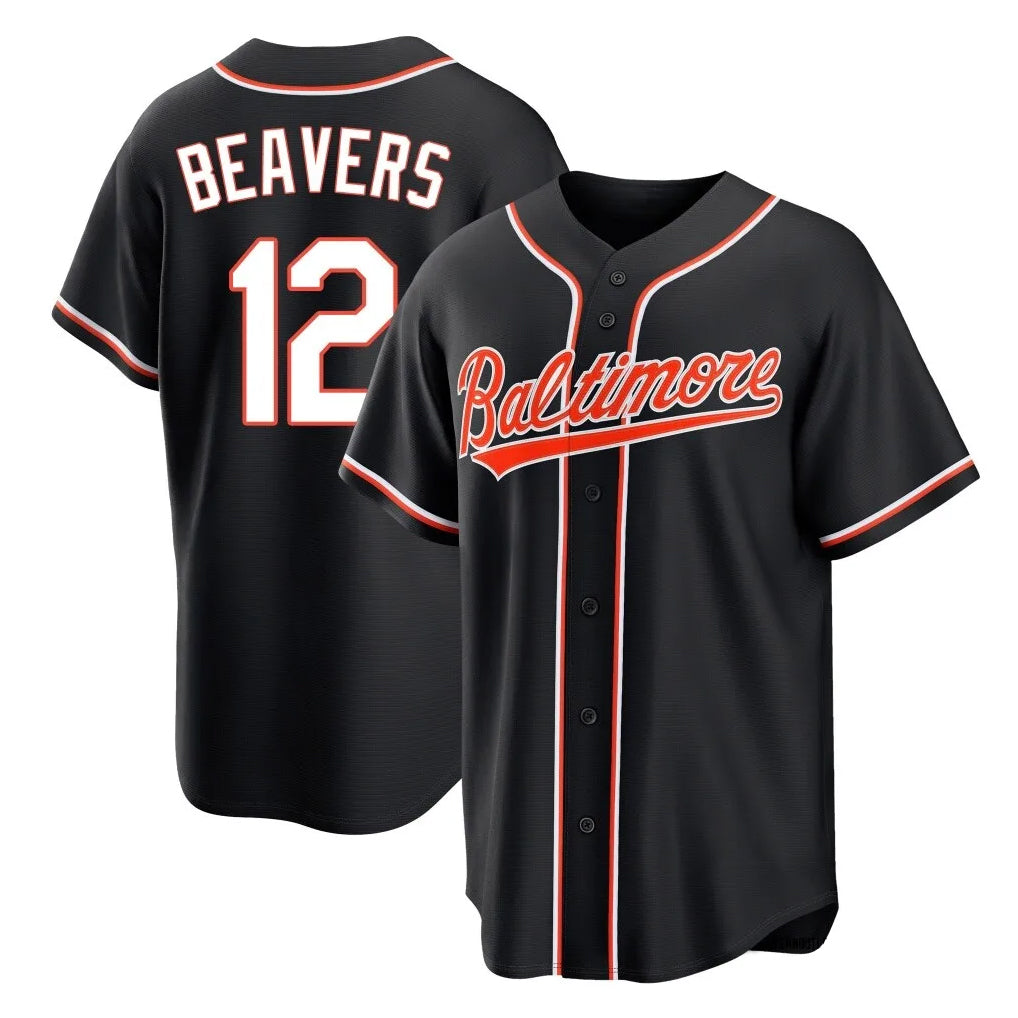harde B.Orioles #12 Dylan Beavers Player Black Out Home Game Stitched Jerseys