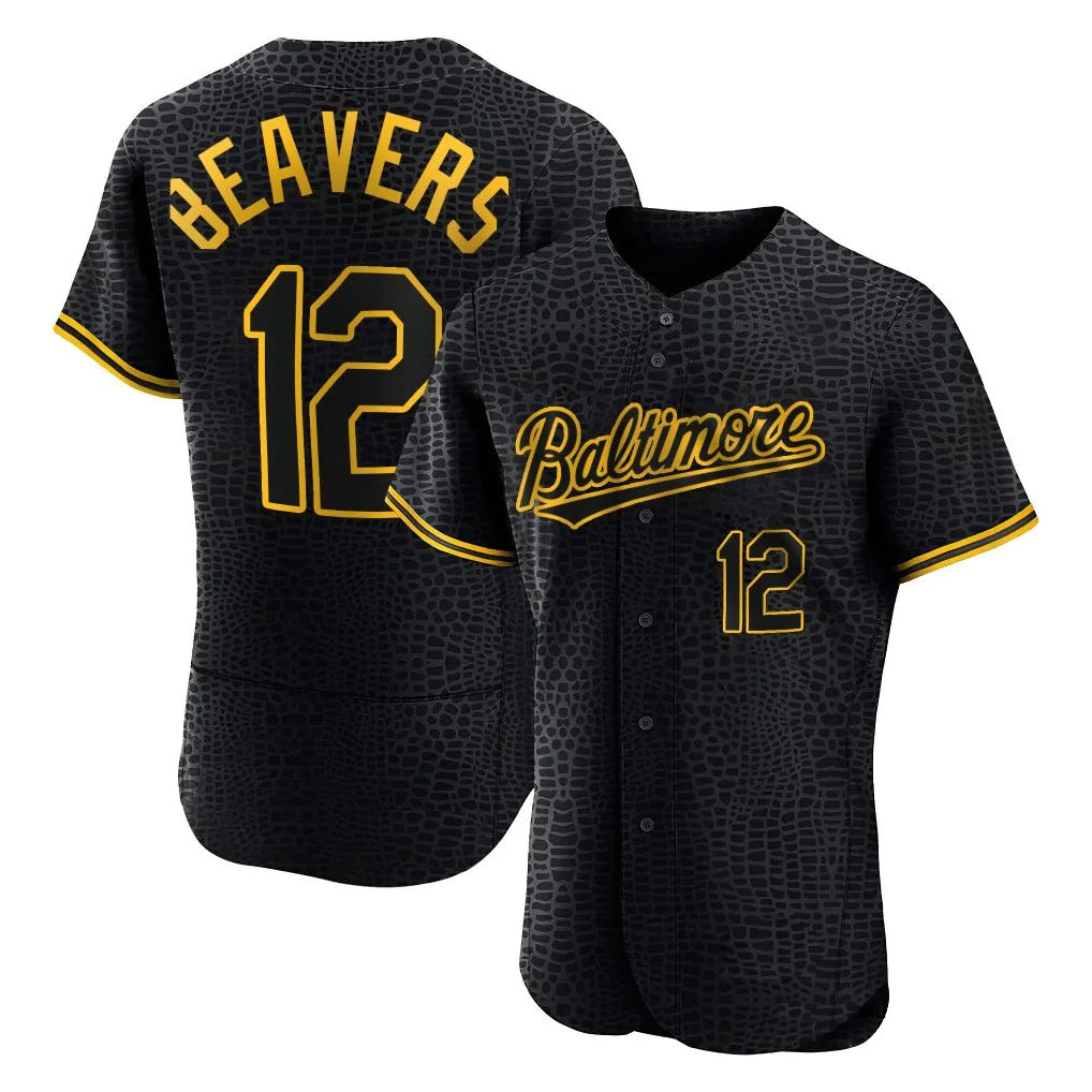 harde B.Orioles #12 Dylan Beavers Player Black Snake Skin City Limited Elite Home Stitched Jerseys