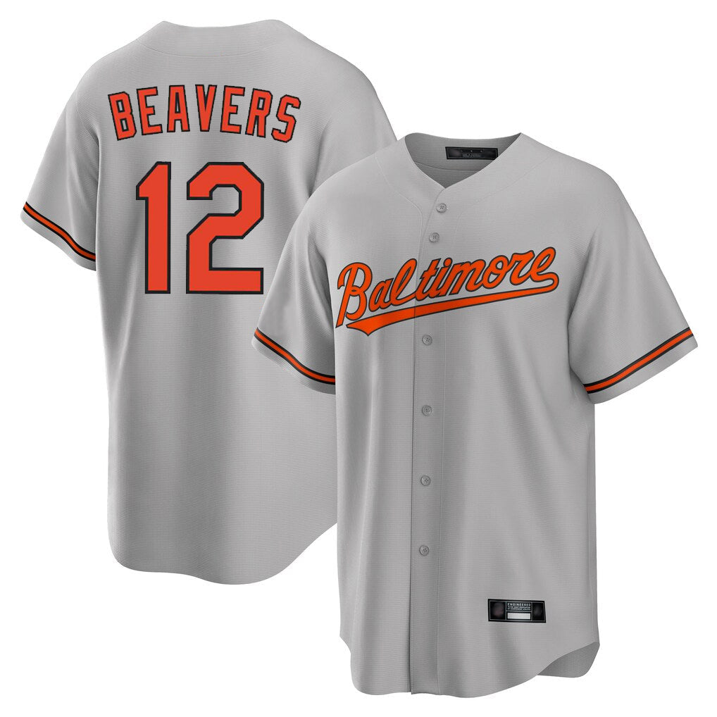 harde B.Orioles #12 Dylan Beavers Player Gray Home Game Stitched Jerseys
