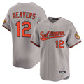 harde B.Orioles #12 Dylan Beavers Player Gray Limited Home Game Stitched Jerseys