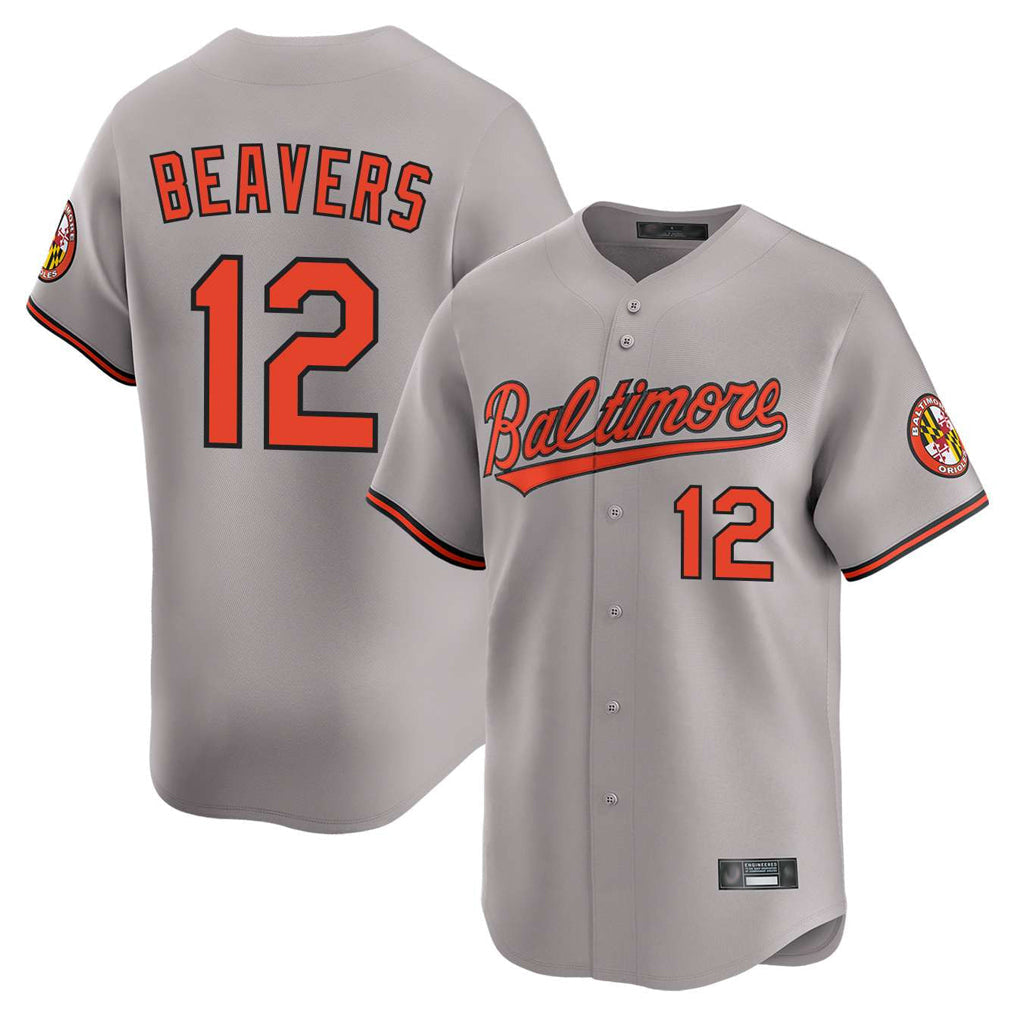harde B.Orioles #12 Dylan Beavers Player Gray Limited Home Game Stitched Jerseys