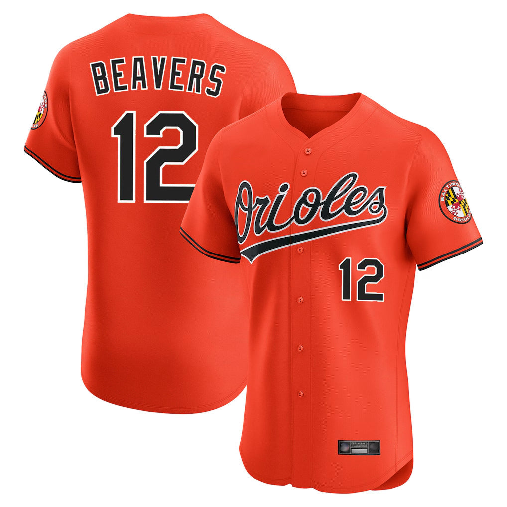 harde B.Orioles #12 Dylan Beavers Player Orange Limited Elite Home Game Stitched Jerseys
