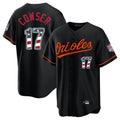 harde B.Orioles #17 Colton Cowser Player Black USA 250 Fourth of July Home Game Stitched Jerseys