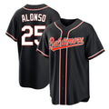 harde B.Orioles #25 Pete Alonso Player Black Out Home Game Stitched Jerseys